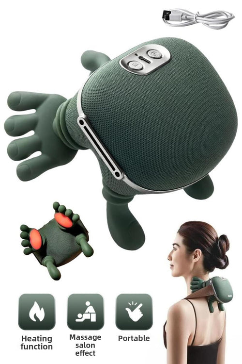 Heated Hand-Shaped Portable Rechargeable Massager - Neck, Back, Leg and Shoulder