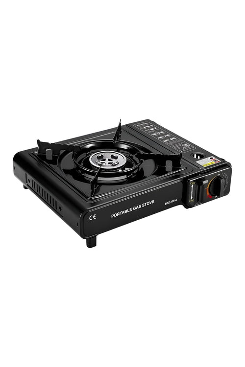2-in-1 Portable Butane Camp Stove – front view on clean background