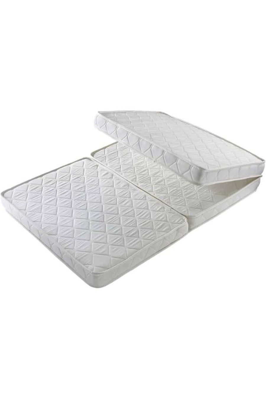 Foldable 3-Piece Foam Mattress 180x90x7 cm for Travel, Camping, Guests, Kids and Adults