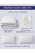 King Size White Bedding Set – 100% Cotton – image 3