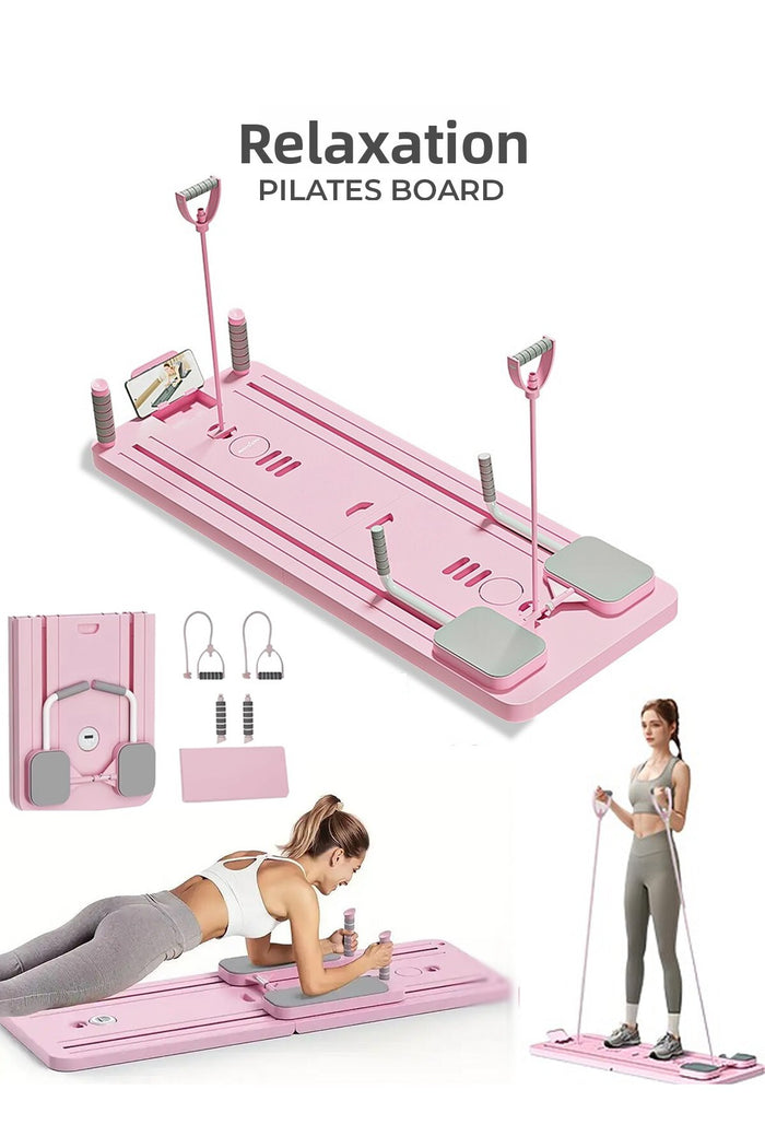 Foldable Pilates Reformer Board – front view pink