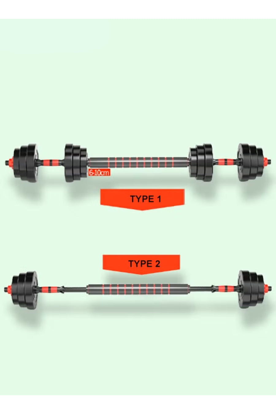 Adjustable Dumbbell Barbell Complete Set – weight plates detail