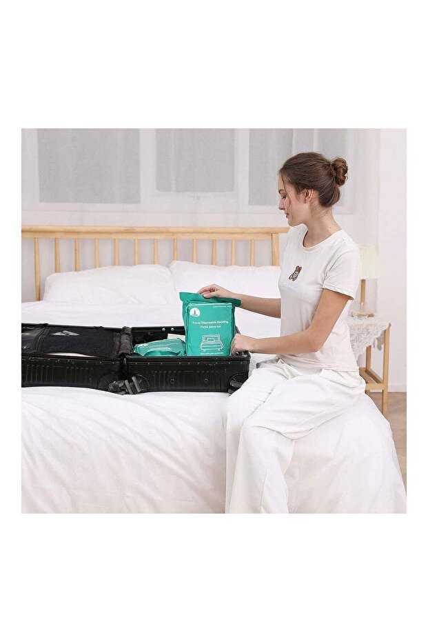 4-Piece Disposable Bedding Set – compact travel packaging