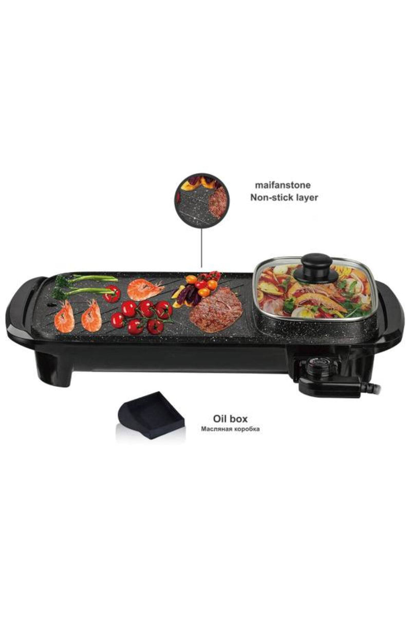 Multifunctional Electric Grill & Hot Pot – Non-Stick Baking Pan, BBQ, Frying & Cooking Machine