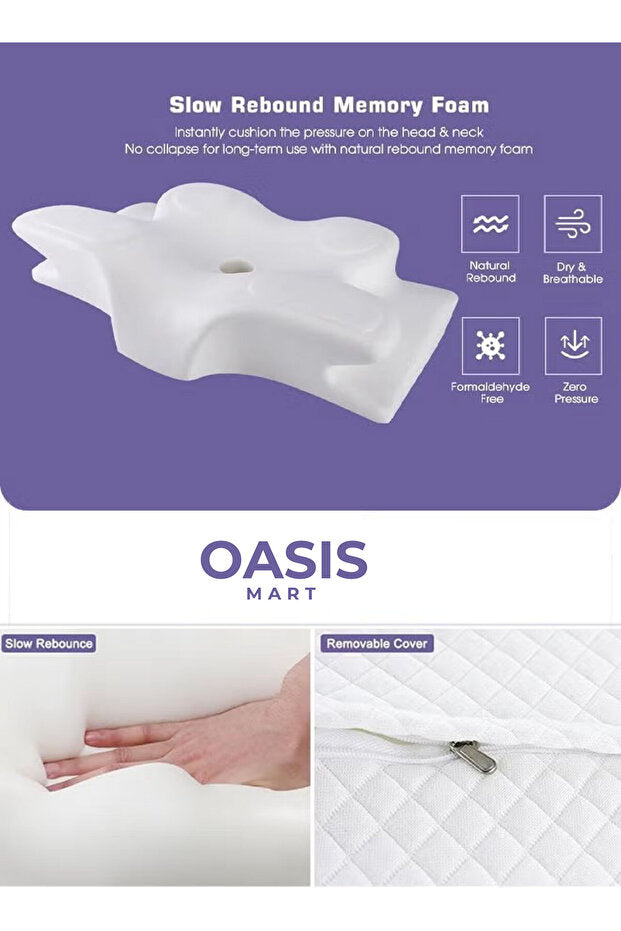 Butterfly Cervical Neck Support Pillow – in use on bed
