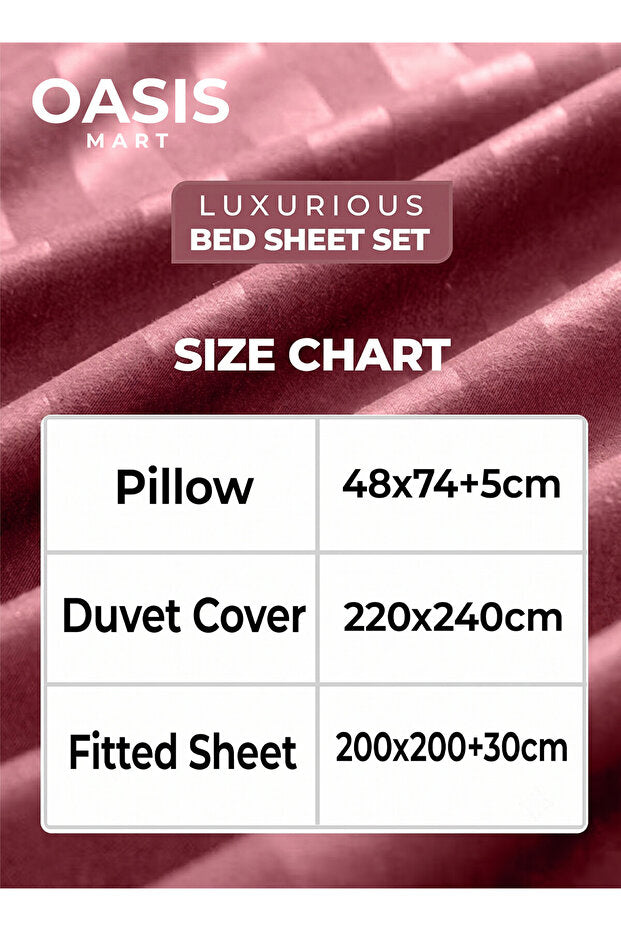 Striped Bordeaux Bedding Set – duvet cover close-up