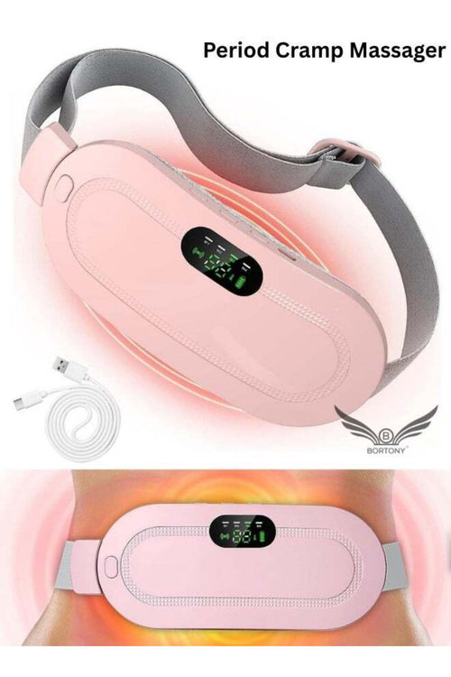 Electric Period Cramp Massager Vibrating Heating Belt for Menstrual Colic Relief