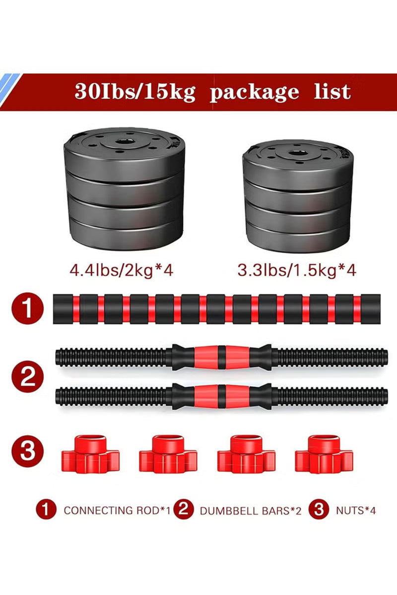 Adjustable Dumbbell Barbell Starter Set – barbell configuration