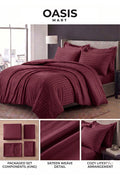 Striped King Size Bedding Set – Bordeaux 4-Piece Premium Linen – image 7