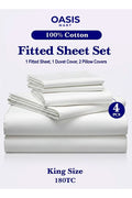 King Size White Bedding Set – 100% Cotton – image 1