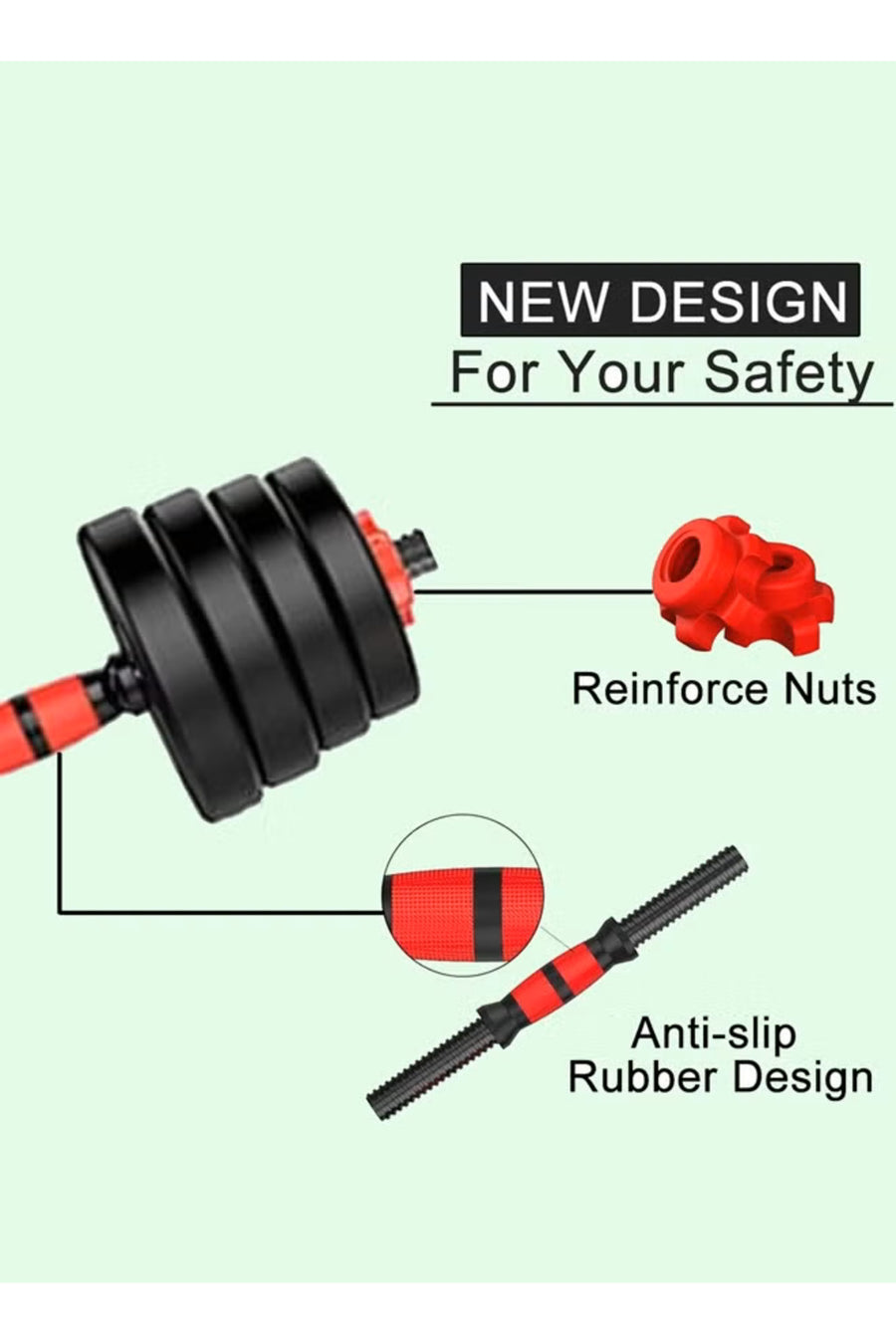 Adjustable Dumbbell Barbell Complete Set – full set display