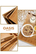 3-Piece Bamboo Serving Tray Set with Handles – image 2
