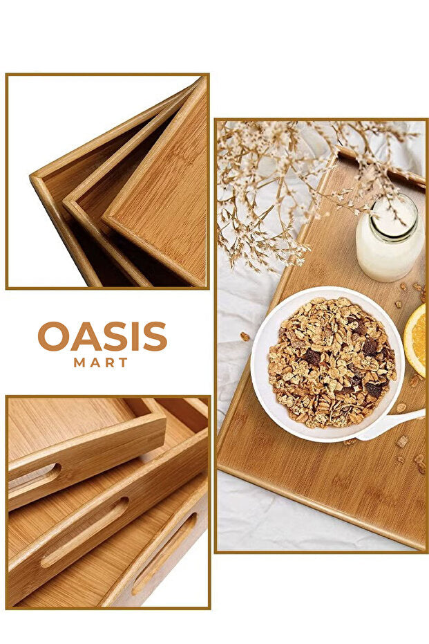 3-Piece Bamboo Serving Tray Set – stacked view