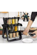 Spice Jar Rack Set with Rotating Stand – 18-Piece Airtight Seasoning Containers for Kitchen Storage – image 1