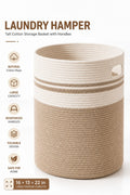 Large Cotton Laundry Hamper Basket with Handles – Collapsible Storage Organizer – image 1