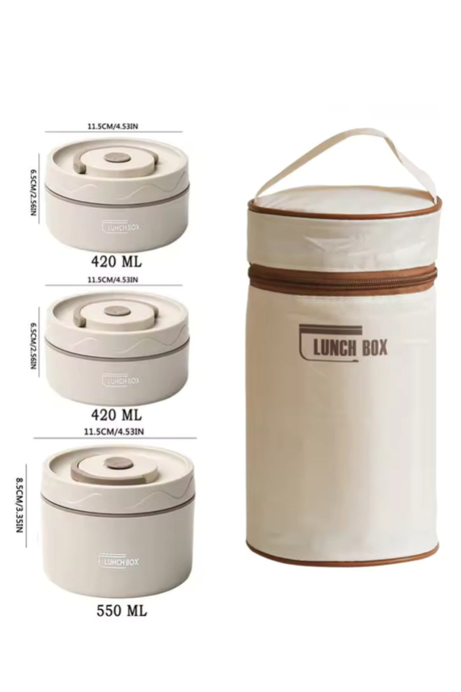 3pcs Microwave portable food container lunch box stainless steel bento box leak proof hot lunch