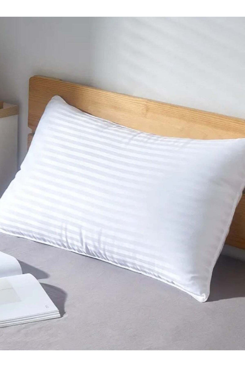 1-Piece Bed Pillow Striped White Hotel Standard Extra Soft Microfiber Anti Allergic&Anti-bact
