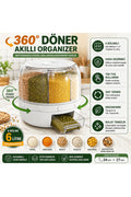 Multi-Compartment One-Touch Grain Dispenser – Rotating Dry Food Storage Container – image 1