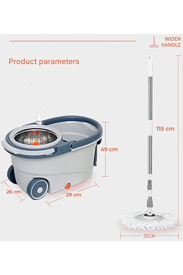 Spin Mop Bucket 360 – in use on tile floor