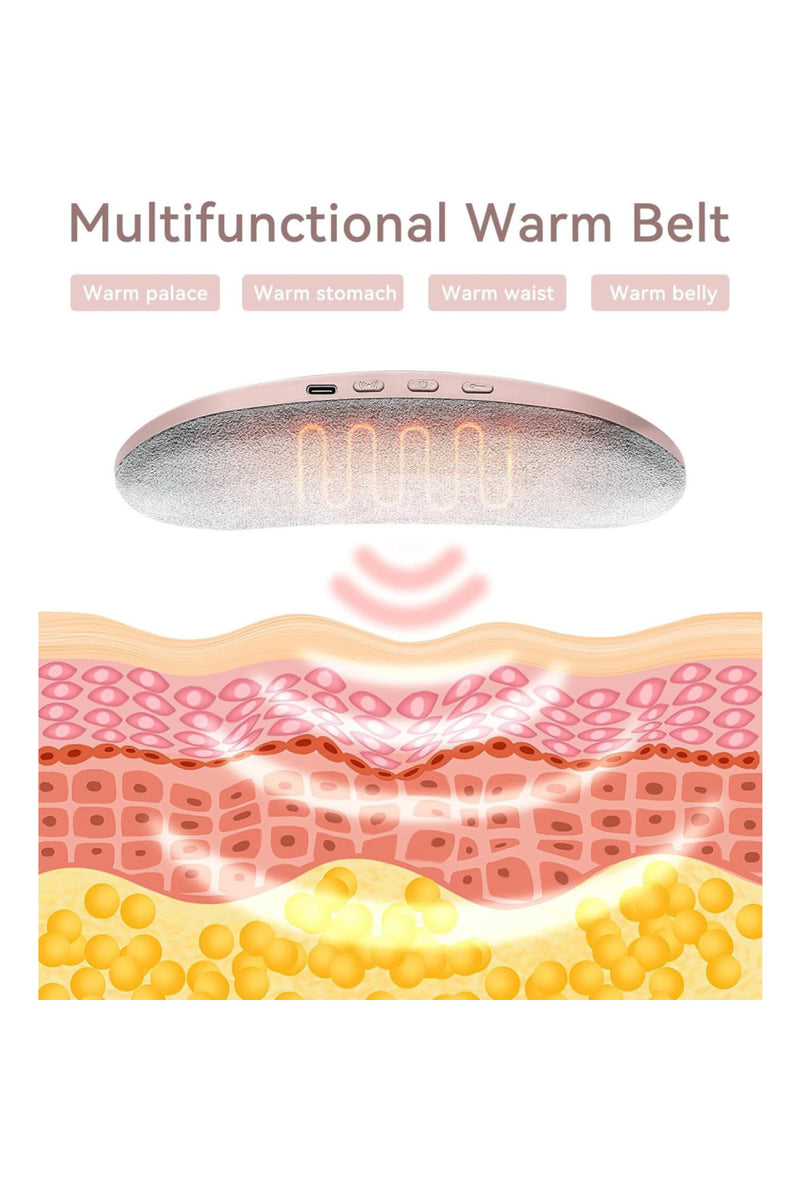 Electric Period Cramp Massager Vibrating Heating Belt for Menstrual Colic Relief