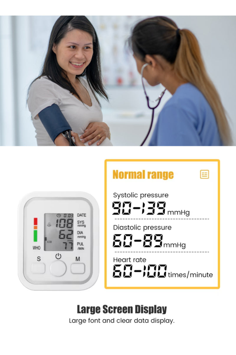 Digital Arm Blood Pressure Monitor – in use on arm