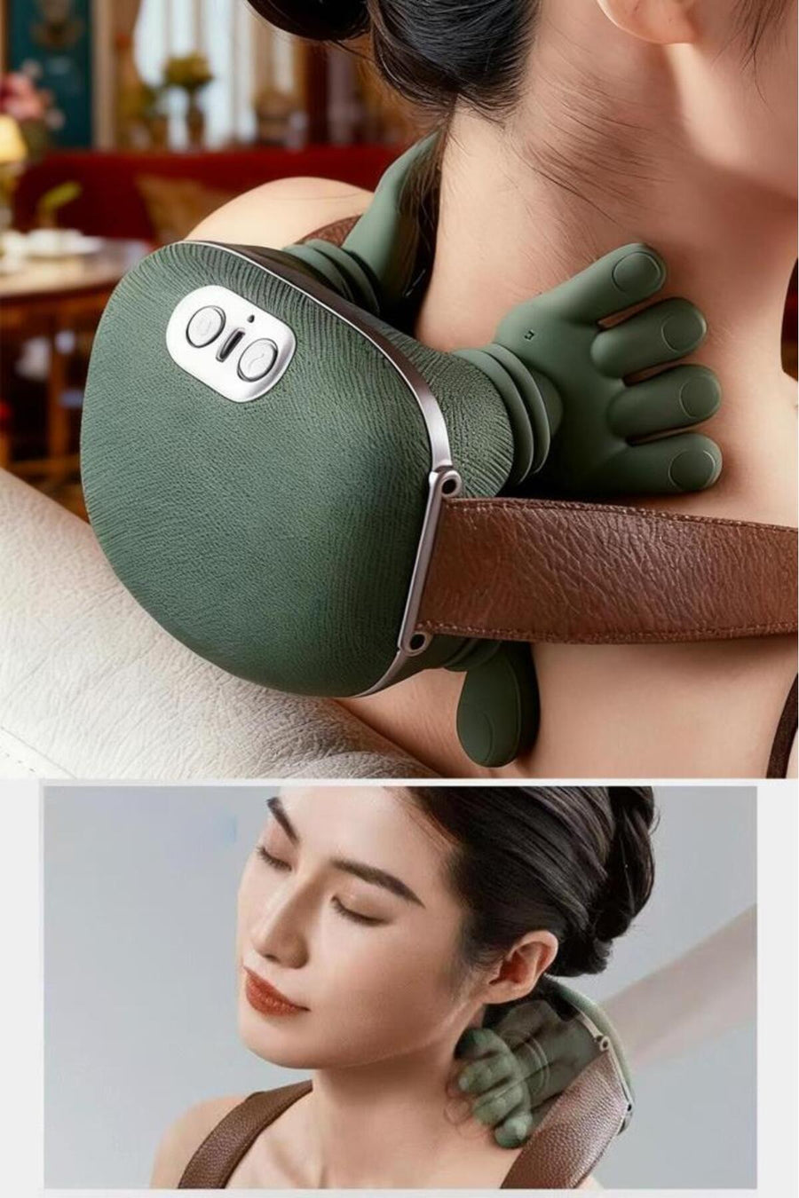 Heated Hand-Shaped Portable Rechargeable Massager - Neck, Back, Leg and Shoulder