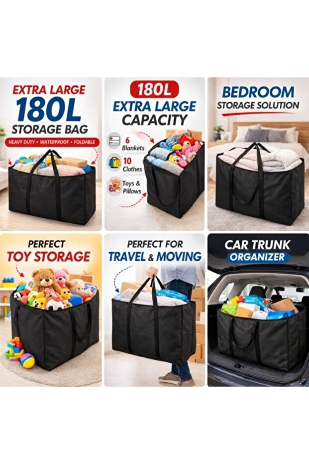 180L Extra Large Storage Bag – zipper and handle detail