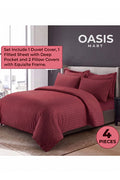 Striped King Size Bedding Set – Bordeaux 4-Piece Premium Linen – image 1