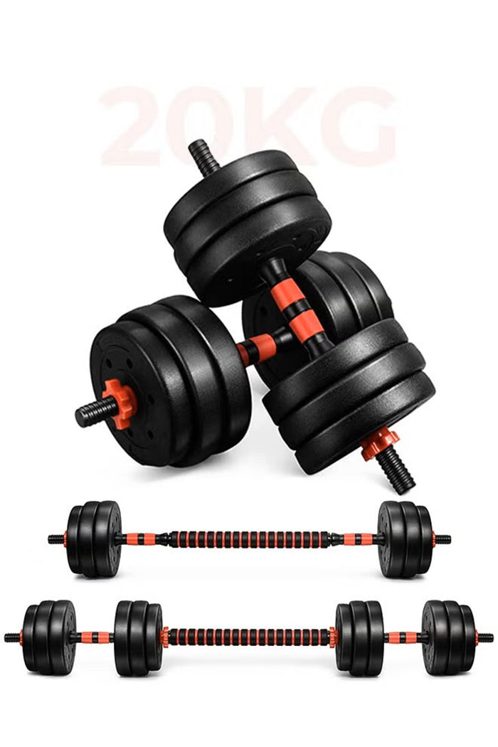 Adjustable Dumbbell Barbell Complete Set – front view