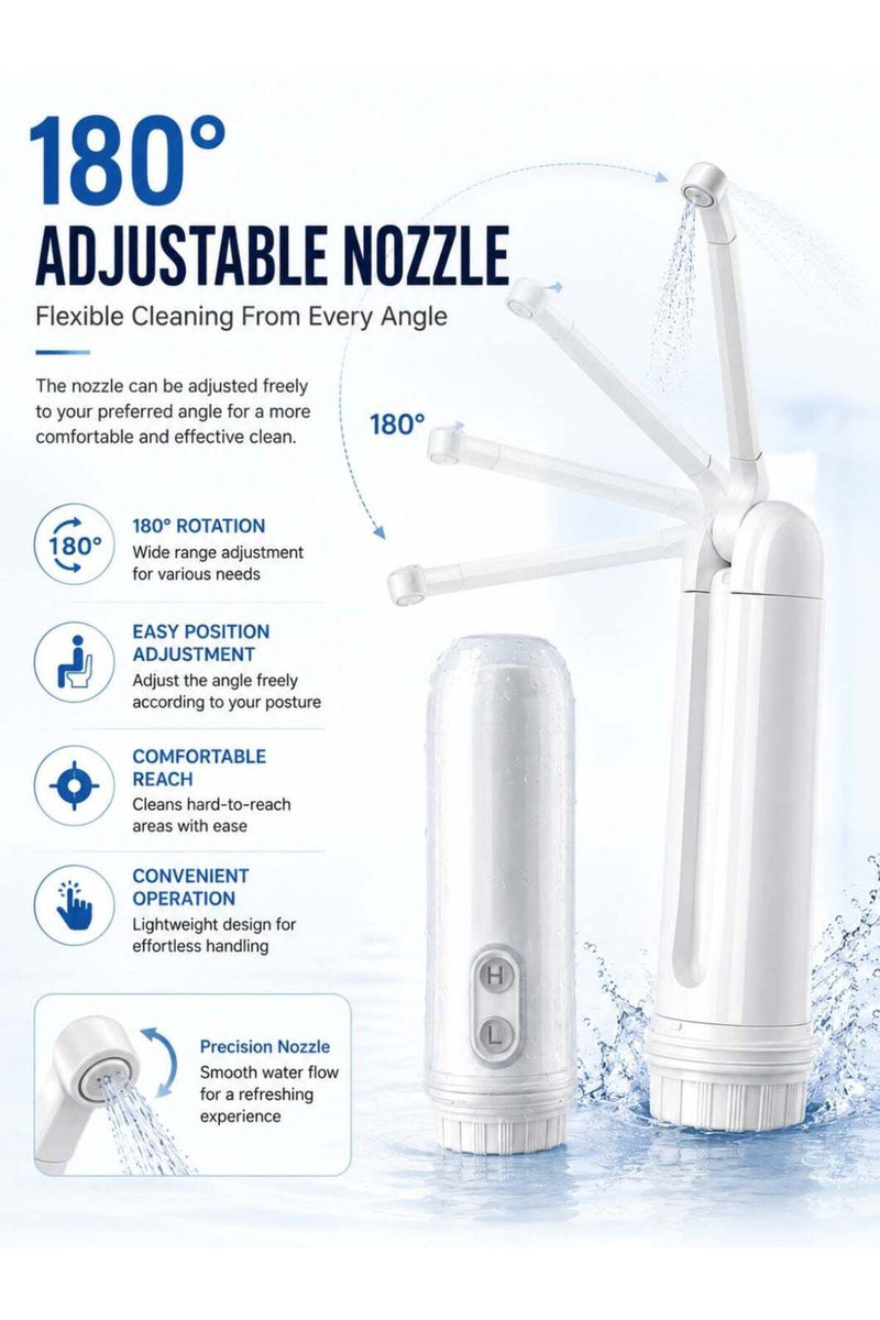 Electric Portable Travel Bidet – side angle view