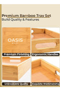 3-Piece Bamboo Serving Tray Set with Handles – image 3