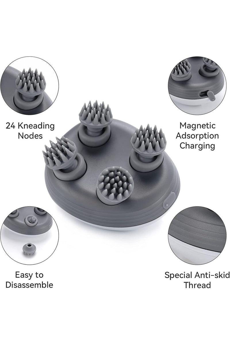 Electric Head Scalp Massager, Handheld Cordless Waterproof Massager for Pet Hair Growth & Stress