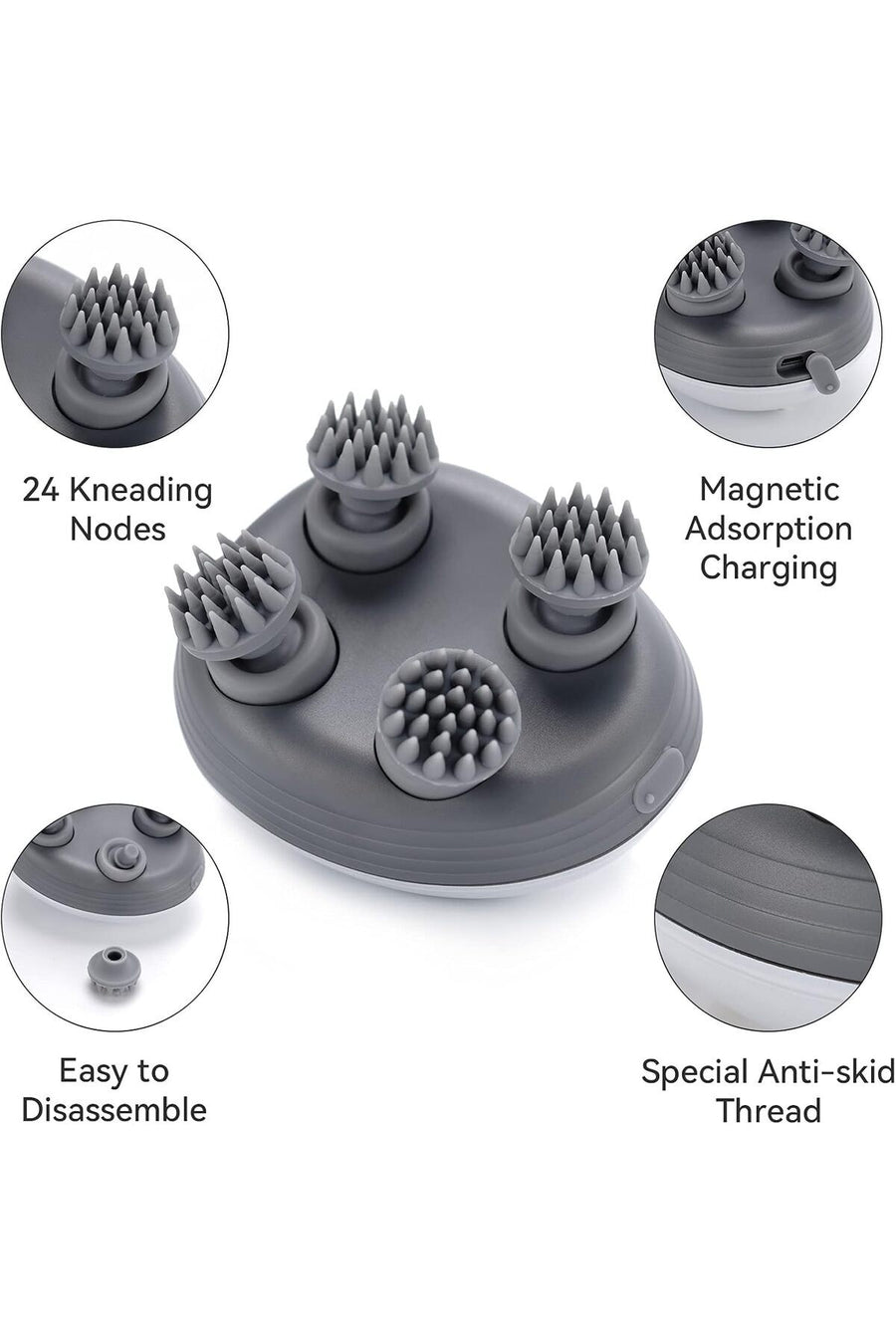 Electric Head Scalp Massager, Handheld Cordless Waterproof Massager for Pet Hair Growth & Stress