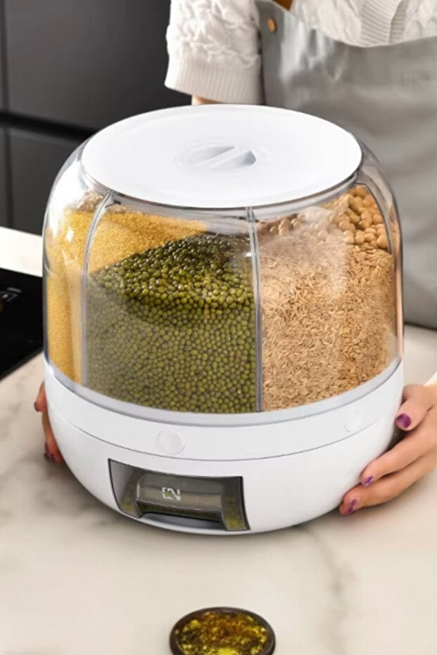 Multi-Compartment Grain Dispenser – filled with dry food