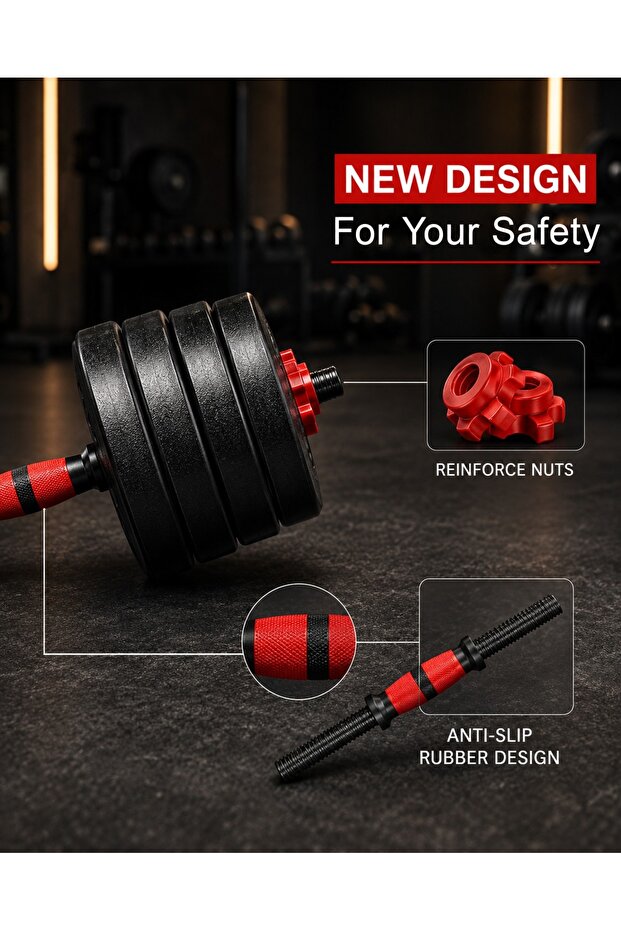 20kg Adjustable Dumbbell Set – weight plates close-up