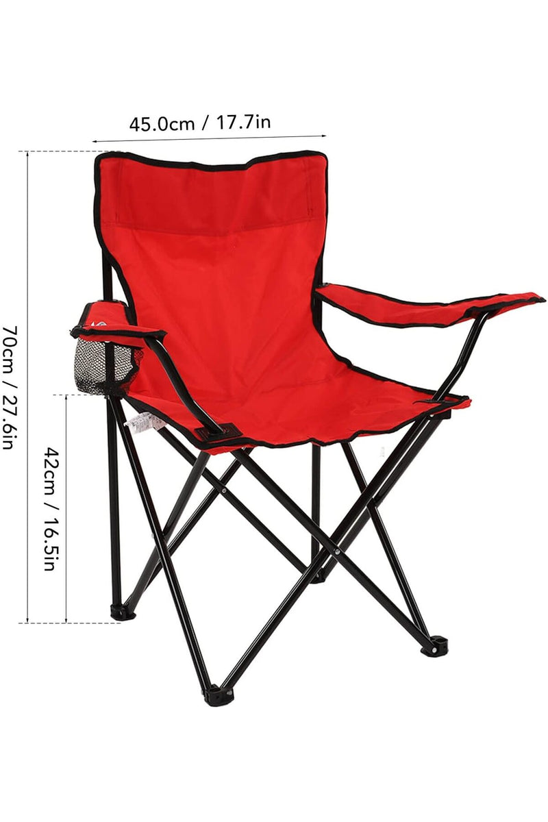 Outdoor Folding Chair Rustproof Strong Frame Cup Holder Portable Camping Folding Chair with Storage