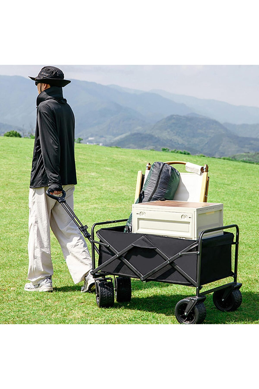 Collapsible Folding Camping Wagon (AF-Black)