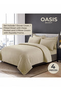 Striped King Size Bedding Set – White 4-Piece Premium Linen – image 2