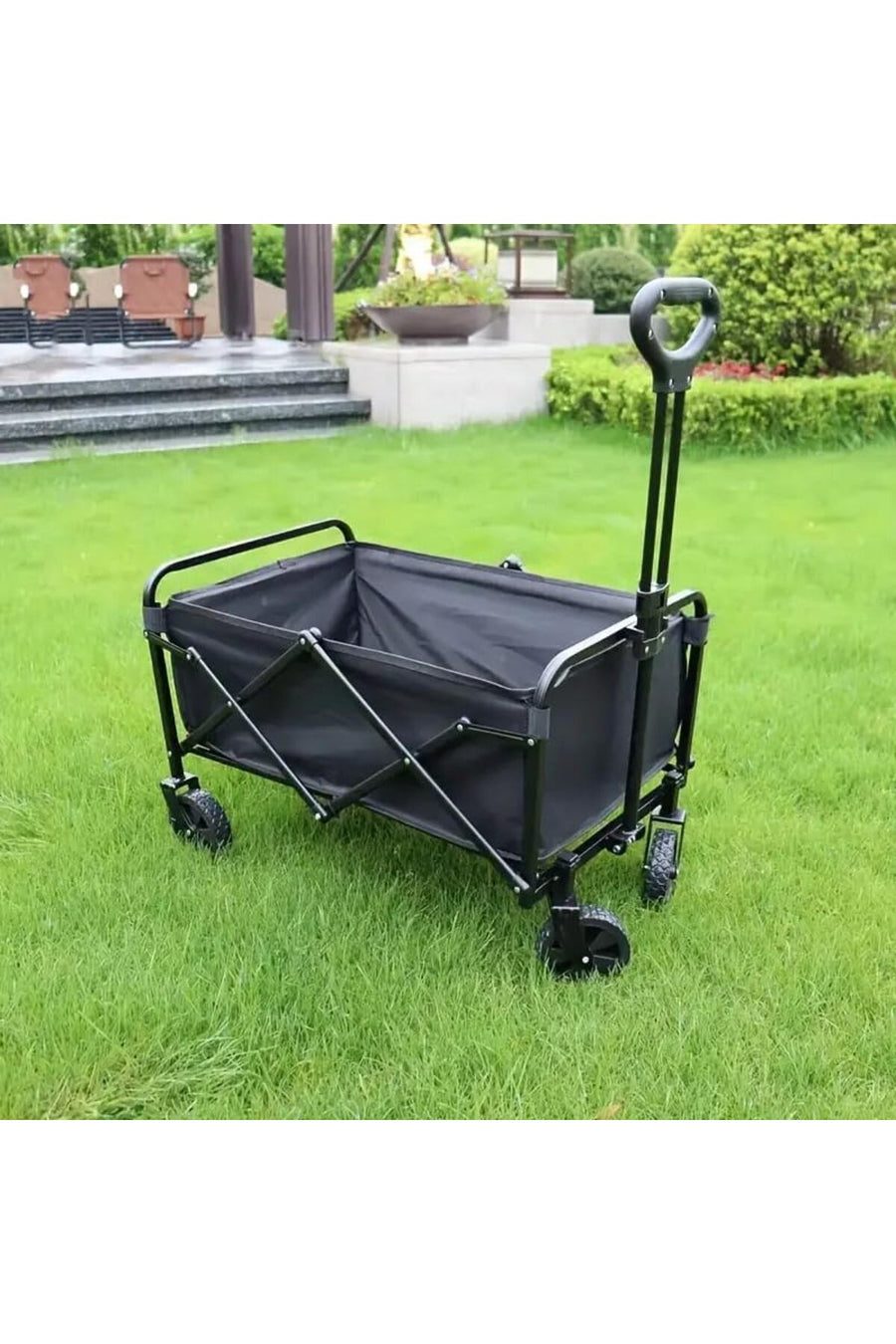 FFD Folding Outdoor Wagon Cart with 360° All-Terrain Wheels & Adjustable Handle – Heavy-Duty