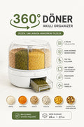 Multi-Compartment One-Touch Grain Dispenser – Rotating Dry Food Storage Container – image 6