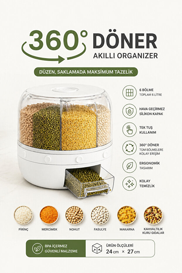 Multi-Compartment Grain Dispenser – top view