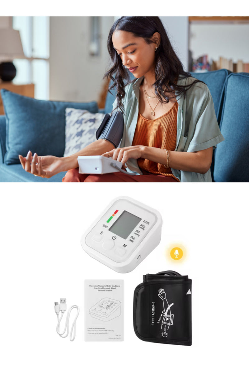 Digital Arm Blood Pressure Monitor – cuff and device detail