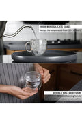 2-Piece Double Walled Glass Coffee Mugs – image 2