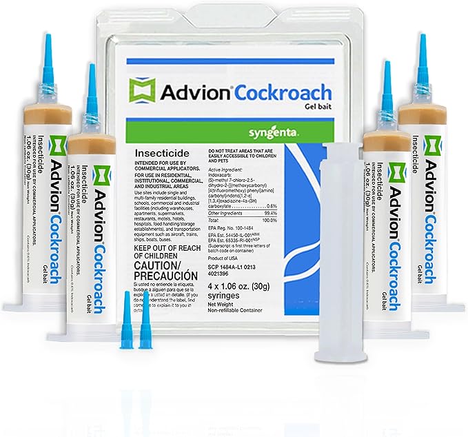 Advion Cockroach Gel Bait – Professional Strength, Indoor & Outdoor, 2 x 30g