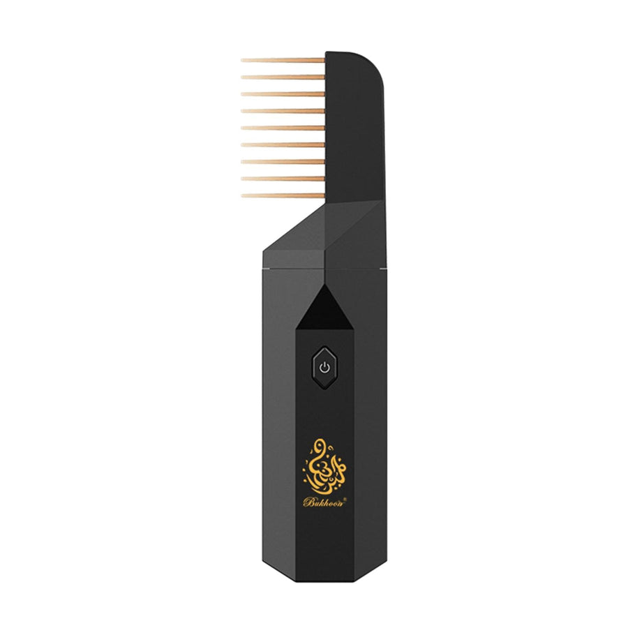 Electric Hair Bakhoor Comb – front view black and gold