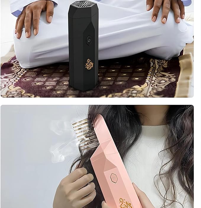 Electric Hair Bakhoor Comb – in use fragrancing hair