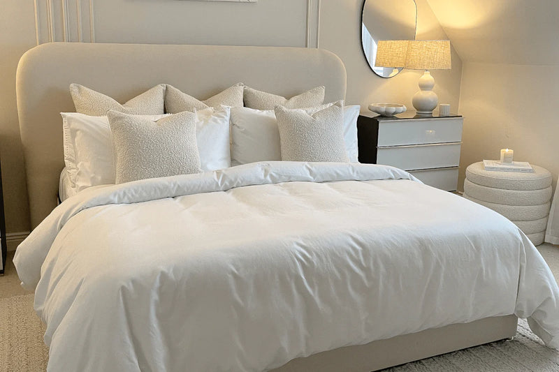 Striped Pillows – Set of 2, 1000 Gm Each, 50x75 cm, Soft Microfiber, Anti-Allergy, White