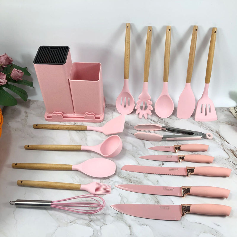 Kitchen Utensil Set – silicone and stainless detail