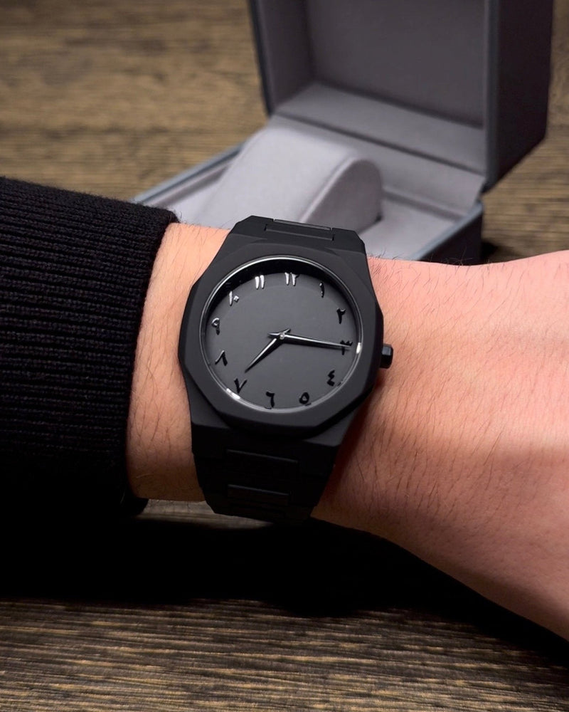 Stainless Steel Arabic Watch – side profile view
