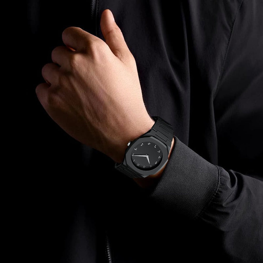 Stainless Steel Arabic Watch – on wrist lifestyle view